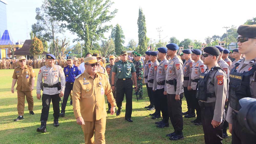 Pj Wali Kota Lubuklinggau Laksanakan Apel Kesiapsiagaan Penanggulangan Bencana Tingkat Kota Lubuklinggau