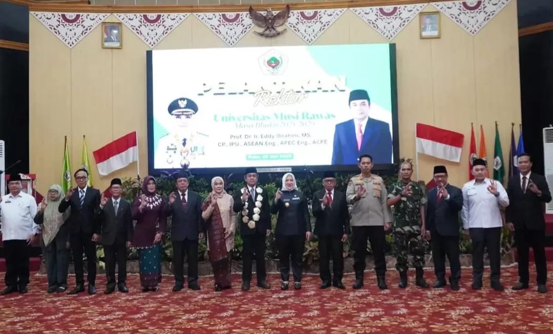 Pelantikan Rektor Baru Universitas Musi Rawas Periode 2025–2029 di Hadiri Bupati Musi Rawas Hj. Ratna Machmud
