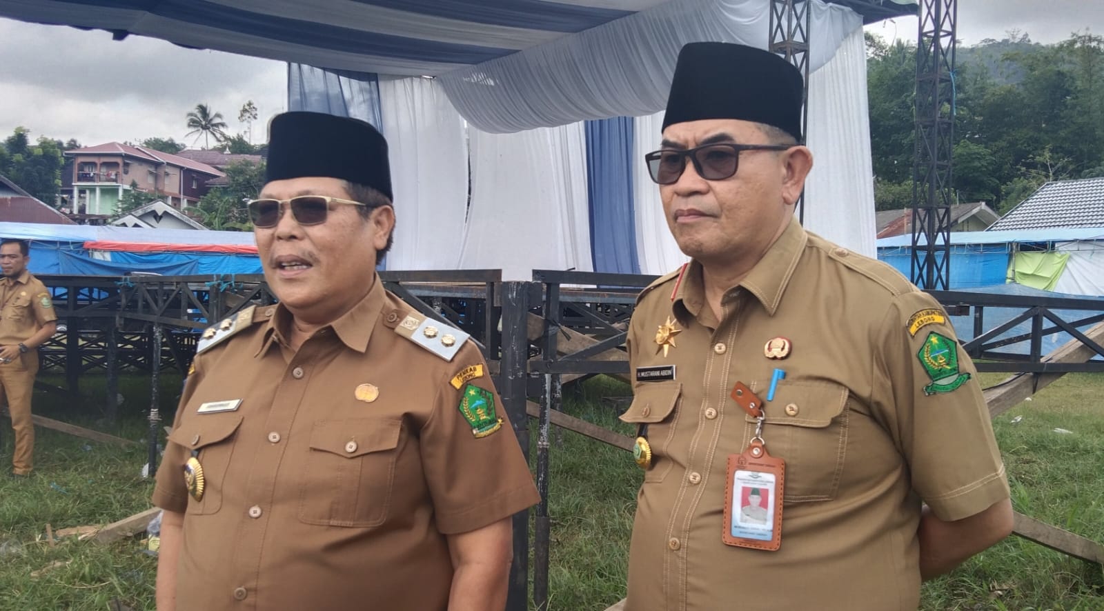Wakil Bupati Dan Rombongan Tinjau Persiapan Panggung Hiburan Malam Puncak HUT Kabupaten