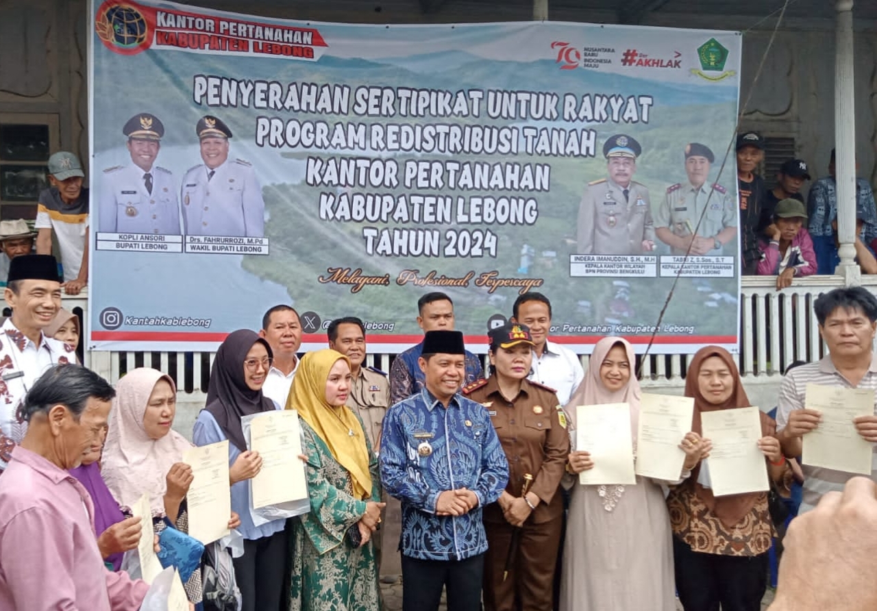 195 Sertifikat Tanah Diterima Warga Lebong Selatan